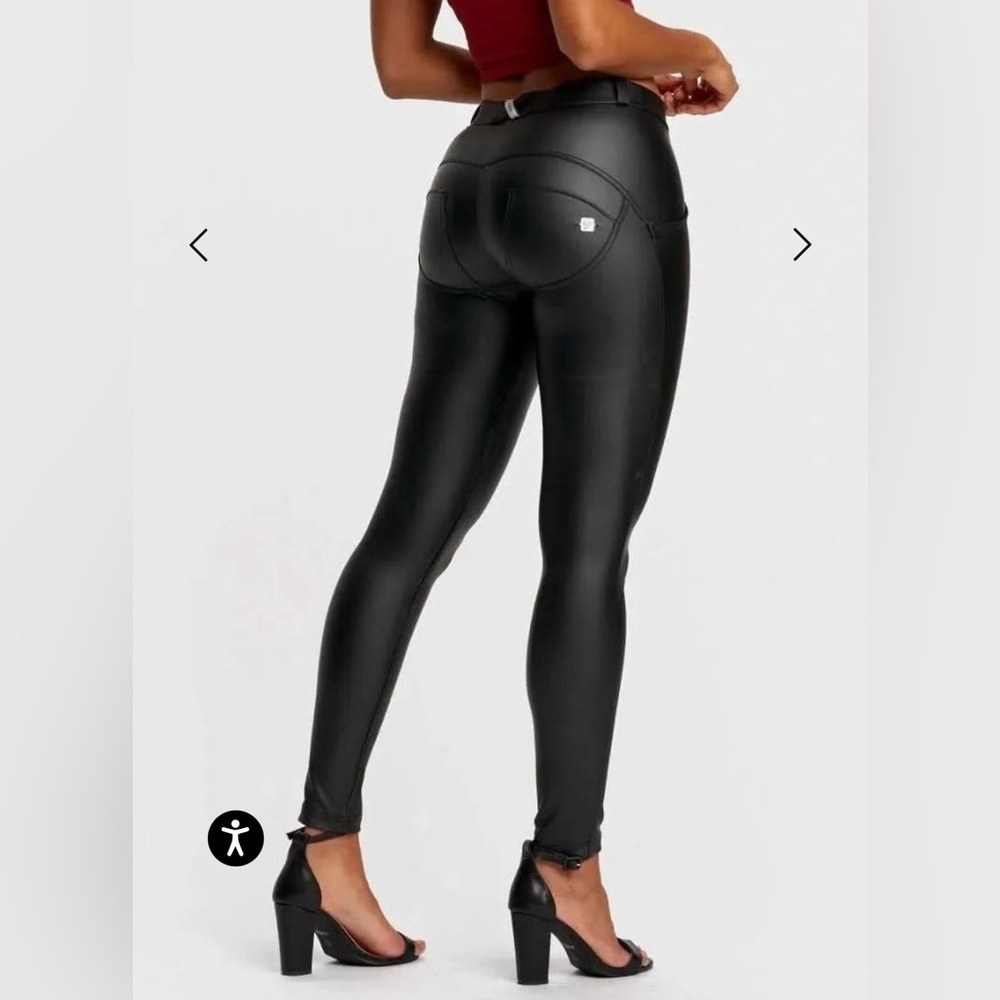 Freddy WRUP Faux Leather - High Waisted - Full Length - Black